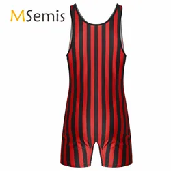 Swimwear Mens Wrestling Singlet Bodysuit Weight Lifting Stretchy Leotard Workout Gymnastic Fitness Outfits Athletic Jumpsuit