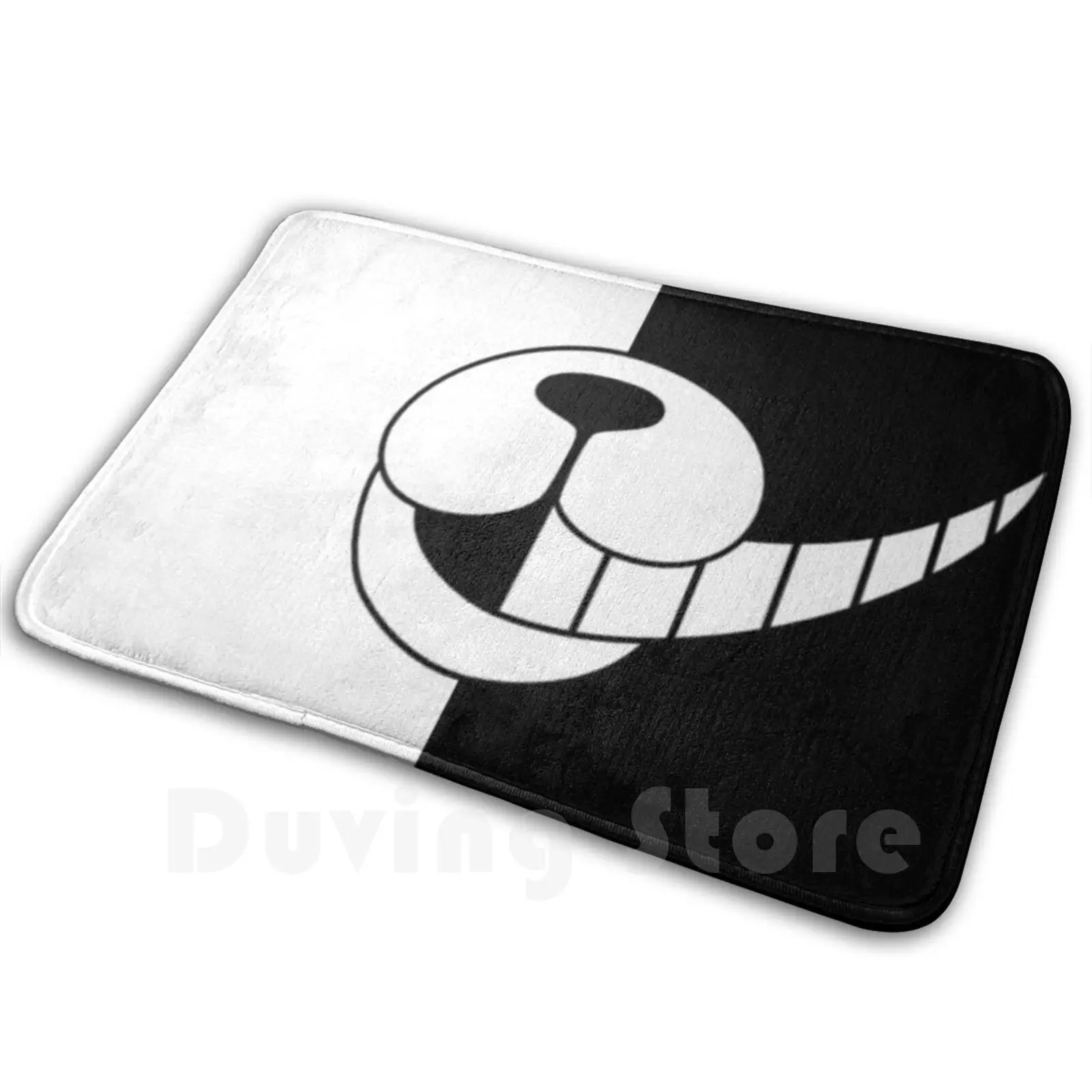 Monokuma's Smile Mat Rug Carpet Anti-Slip Floor Mats Bedroom Danganronpa Monokuma Smile Scary Anime Dark Carpet Bear Laugh Evil