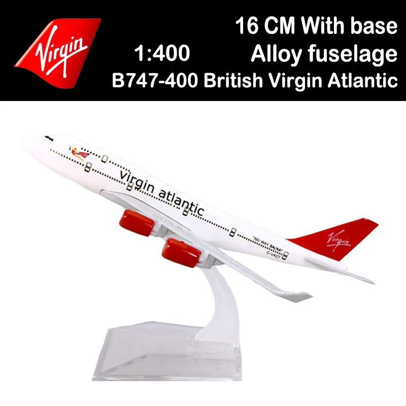 

1/400 Boeing B747-400 Model British Virgin Atlantic Airlines W Base Metal Alloy Aircraft Plane Airliner Adult Souvenirs