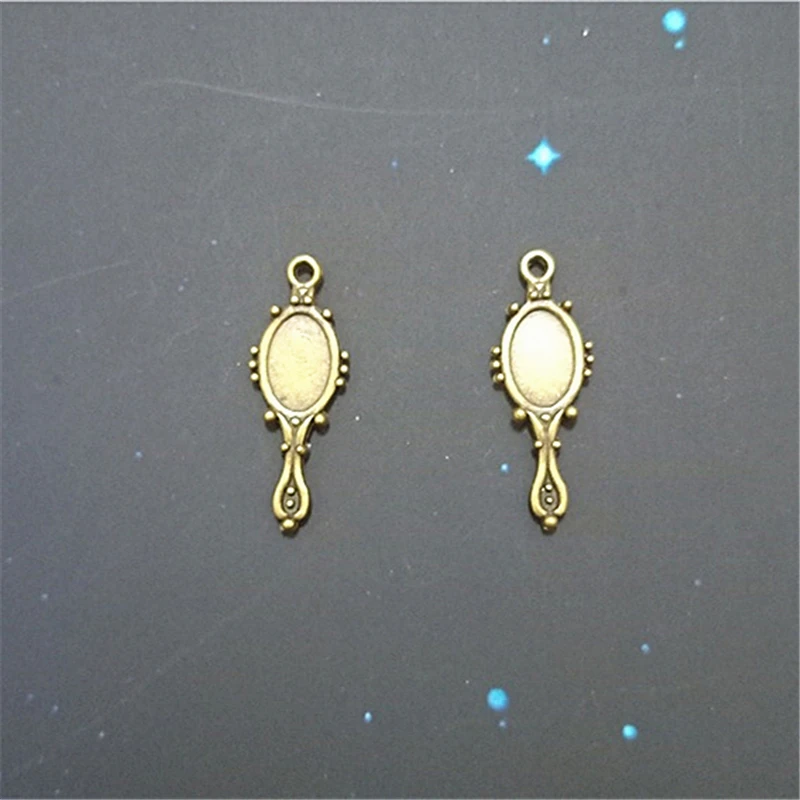 15 pcs Mirror Charms 10X27mm Bronze Color Daily Necessities Charms Pendants Antique Jewelry Making DIY Handmade Craft