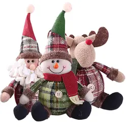 Cute Christmas Santa Snowman Deer Doll Decoration Gift Doll Christmas Tree Hanging Ornament New Year Xmas Home Decoration