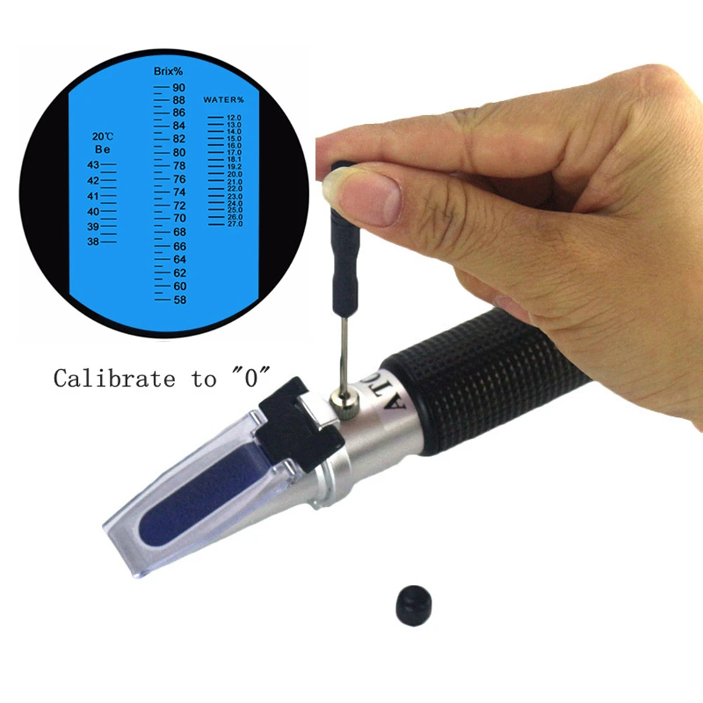3 in 1 Tenuto in Mano Miele Rifrattometro di Alta Concentrazione di 58% ~ 90% Brix 38 ~ 43 Essere 12-27% di Acqua api Zucchero di Umidità per il Miele Tester