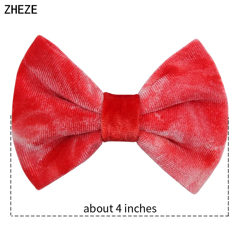 10Pcs/Lot New 4\'\' Soft Velvet Hair Bow Clips Girls Cute Bowknot For Headband Hairpins Kids DIY Party Accessories