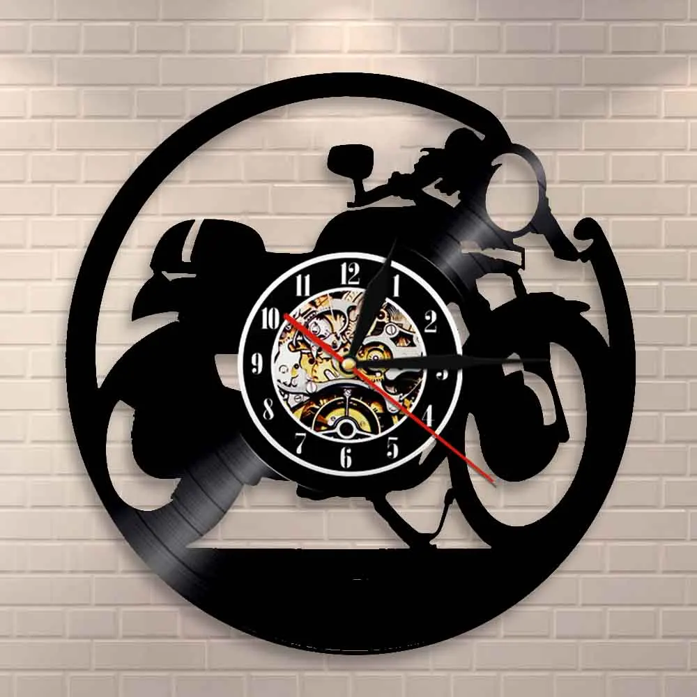 Motocross Bike Wall Clock Boy Room Home Decor Dirt Bike Vinyl Record Wall Clock Motocross Racing Motor Boy Motocycle Riders Gift