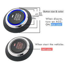 EASYGUARD w celu uzyskania push start stop przycisk do ec002 serii P2 styl, niebieski, czerwony