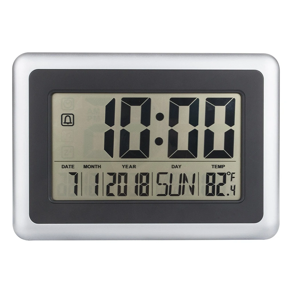 Digital Clock Thermometer Room Wall Mount Time Display Tool Alarm Equipment Electronic Indoor Home Using Temperature Meter