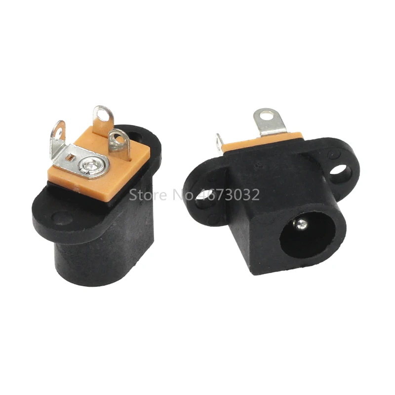 10Pcs DC017 DC Female Power Socket 5.5mm*2.1mm With Ear Screw Hole dc-017 DC Socket Adapter Connector Jack