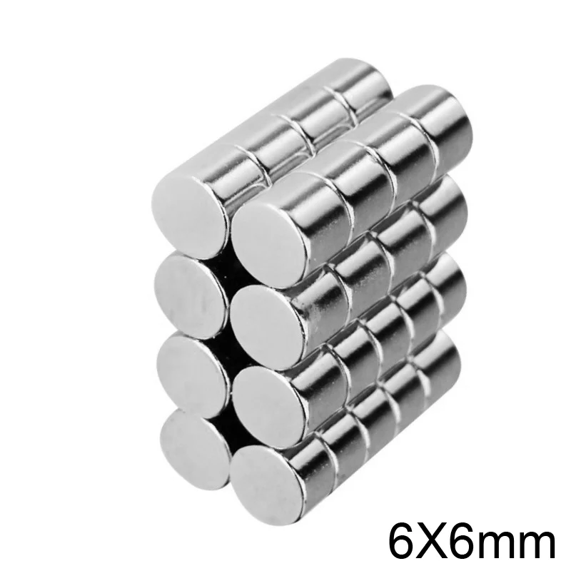 20~300pcs 6x6 mm N35 Round Strong Powerful Magnets 6mm x 6mm Neodymium Magnet Dia 6x6mm Permanent NdFeB Magnets disc 6*6 mm