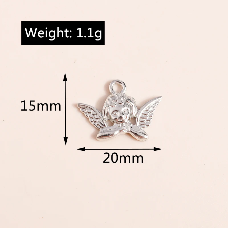 Leslie 20 Stück modische Liebes-Engel-Charms-Anhänger für Halsketten, Ohrringe, Zubehör, Charms für DIY-Schmuckhandwerk – Detail 2