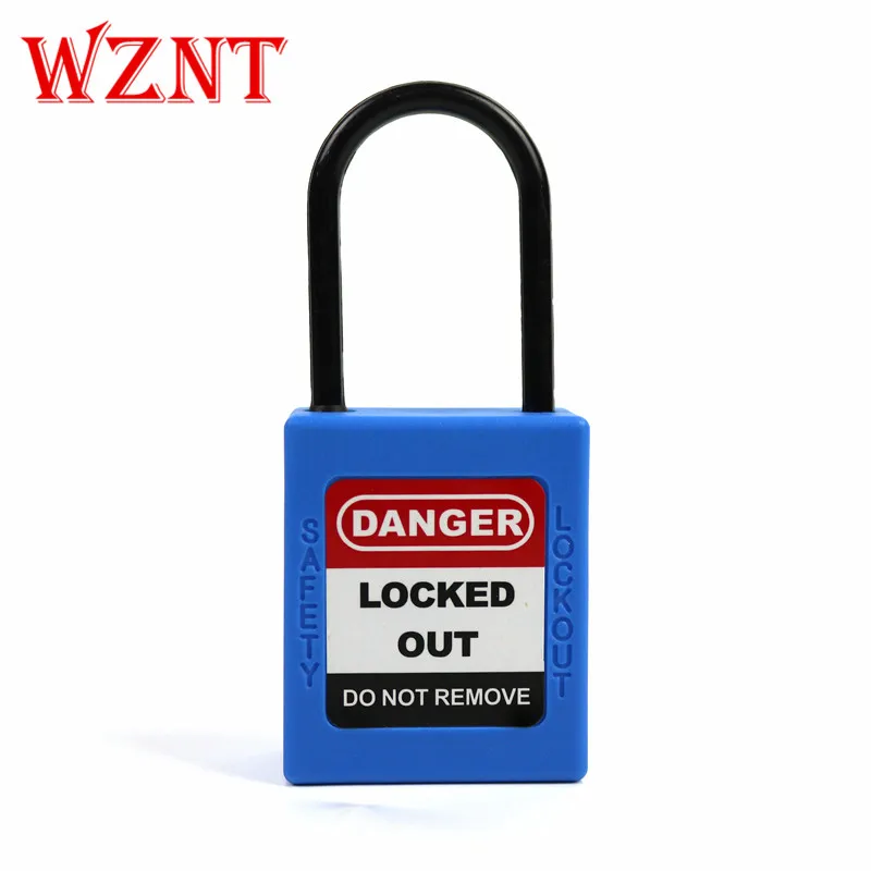 1PC NT-44P 38mm 4mm Blue Thin Nylon Shackle Keyed Different Keyed alike Safety Lockout Padlock