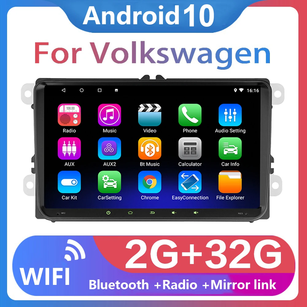 

2+32G Car Radio GPS Autoradio 9inch 2din Android 10 car multimedia Player for VW Volkswagen SEAT LEON CUPRA Skoda Passat b5 b6