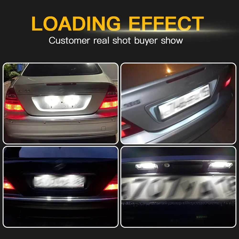 LED CANBUS No Error License Plate Light Base Bulb for Mercedes-Benz W203 5D W211 4D W219 R171 2D Car  Number Plate Lamp White