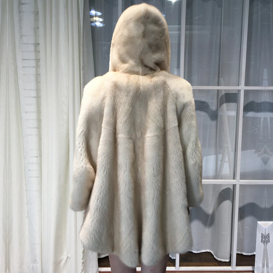

100%Natuarl Mink Fur Coat Women Winter Warm Thick Jacket Top Quality Plus Size Fur Coat Abrigos De Mujer 8821 MF346