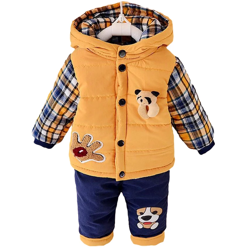 New 2023 Baby boys winter clothing suit set warm down jacket+pants long sleeve coat kis clothing set fashion clothes 0-4 years