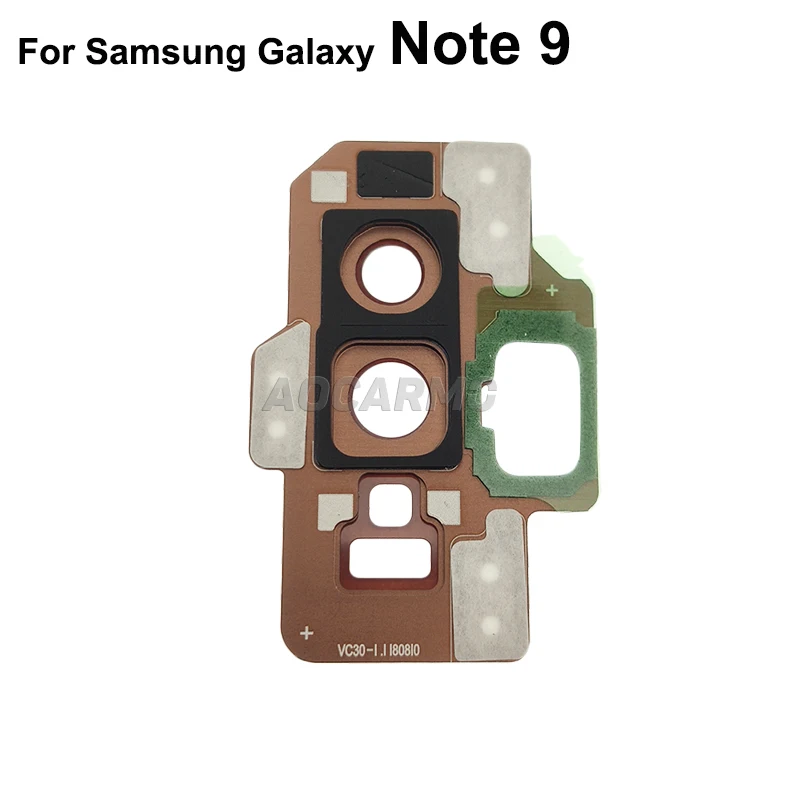 Aocarmo For Samsung Galaxy Note 9 Note9 Rear Back Camera Lens Glass Ring Cover With Frame 6.4\