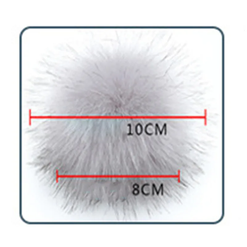 2pcs 10cm False Hairball Hat Ball Pompom Fake Fox Furball Hat Ball Pom Pom With Rubber Band DIY Handmade Knitted Hat Accessories