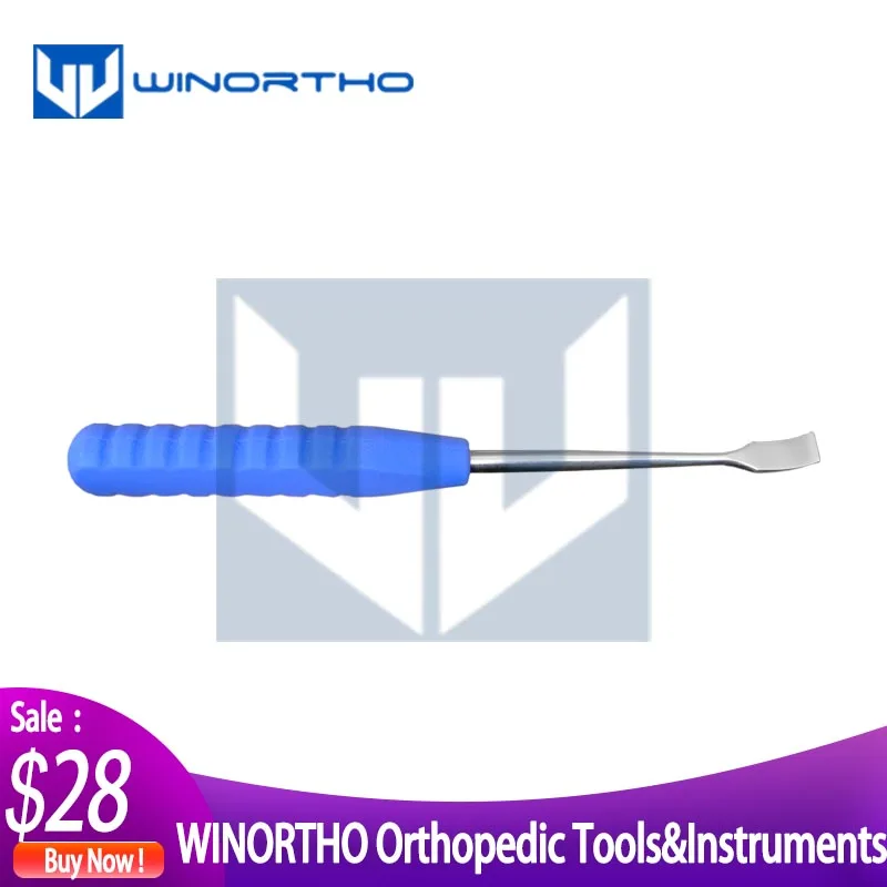 AO Type Periosteal Elevator orthopedic instruments veterinary 180mm Long  Curved 6mm Square Ended Tip