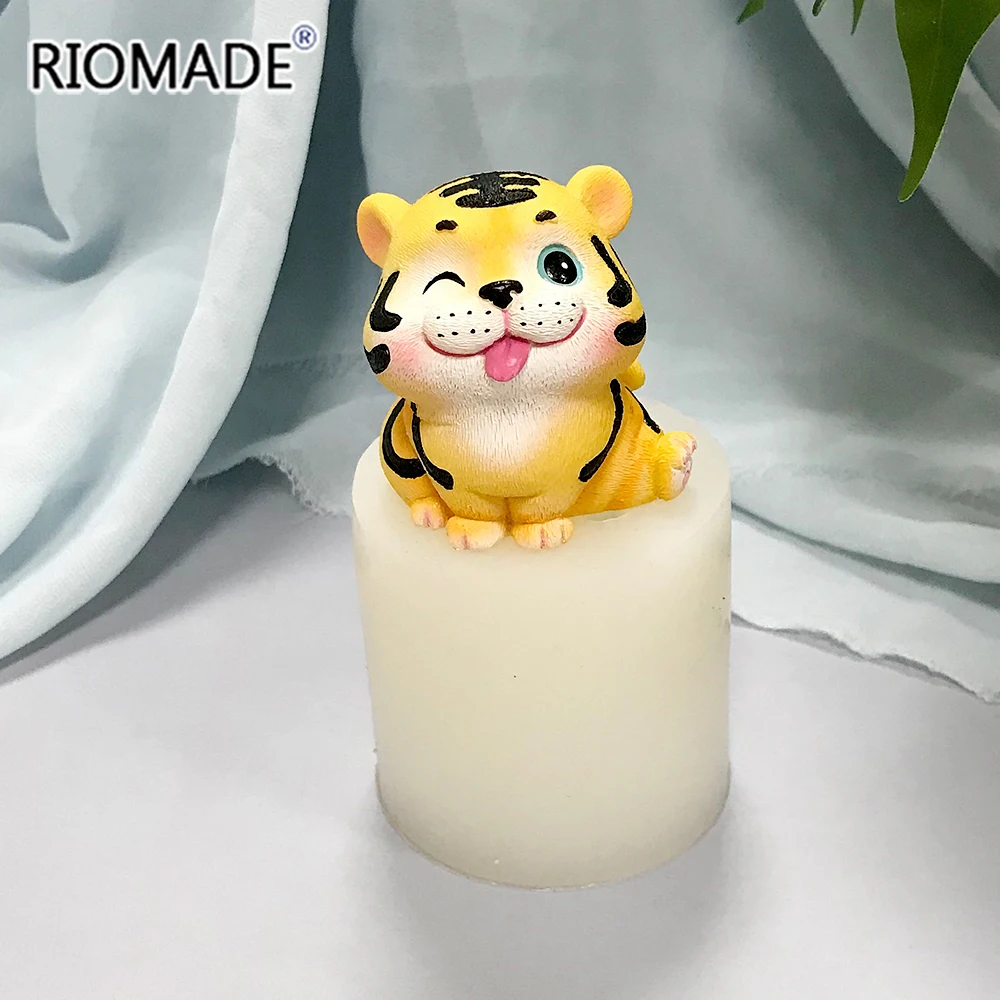 HOT New Year Cute Tiger Silicone Mold Chocolate Dessert Baking Fondant Cake Decorating Tools DIY Gypsum Ornaments Making Mould