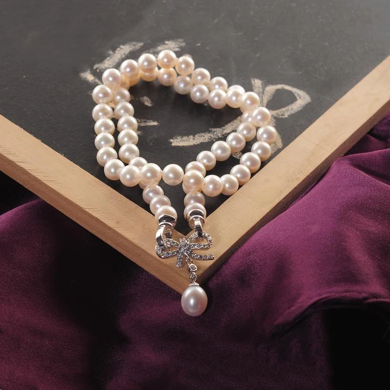 ZHRUKAN 2019 New White Pearl Necklace Jewelry 8-9mm Round Natural Freshwater Pearl Choker Necklaces For Women Gift