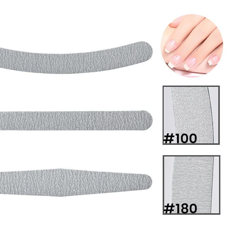 Sandpaper Nail File Lime 100/180 Gray Double Side Nail Sanding Grinding Polishing Manicure Care Tools Nail Art Tools