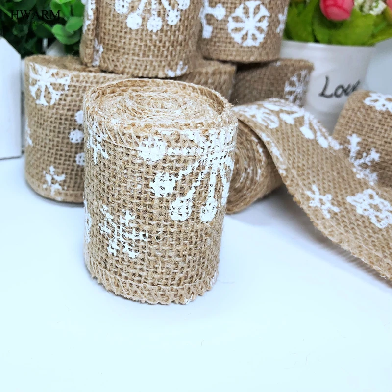 12pcs 6cm White Snow Linen Lace Fabric Ribbon DIY Handmade Wedding Christmas Decoration For Home Party Favors Accessories