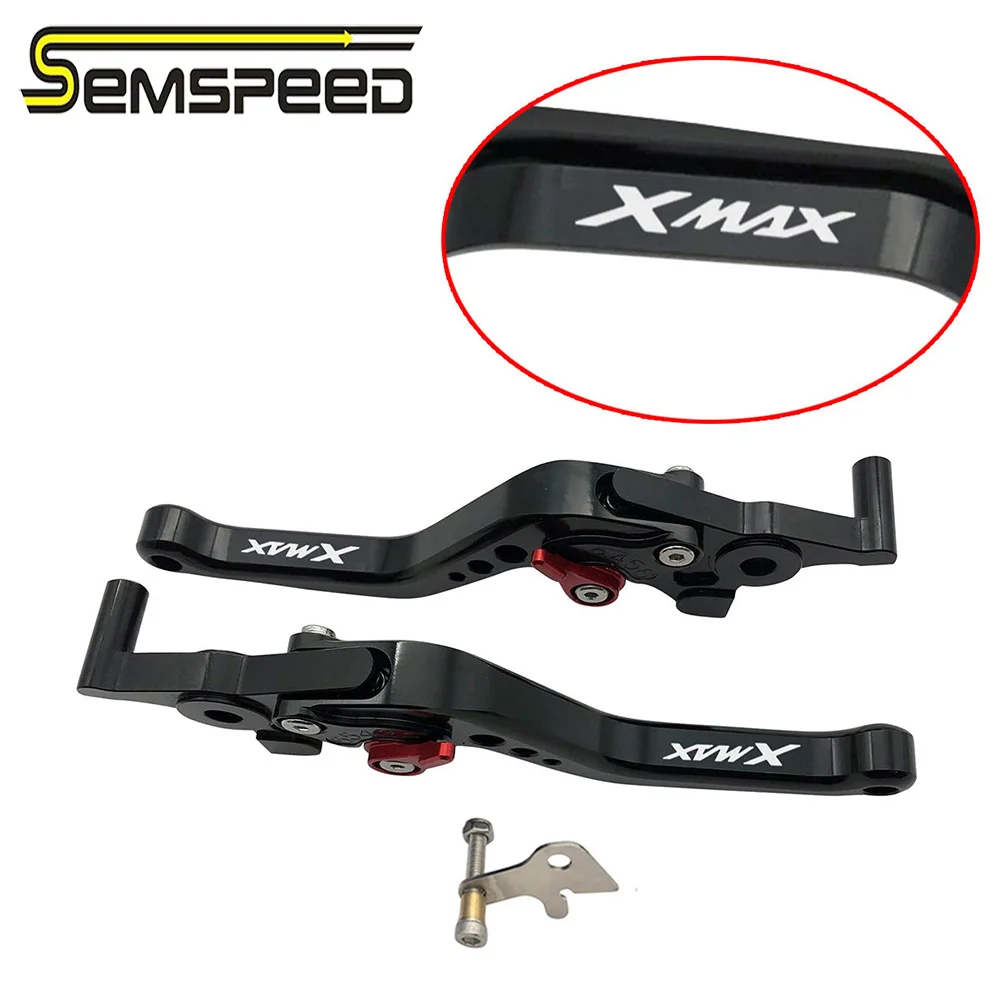 SEMSPEED CNC XMAX logo 2017-2019 2020 Motorcycle Short Brake Clutch Parking Levers Handle For Yamaha XMAX300 XMAX250 XMAX125 400