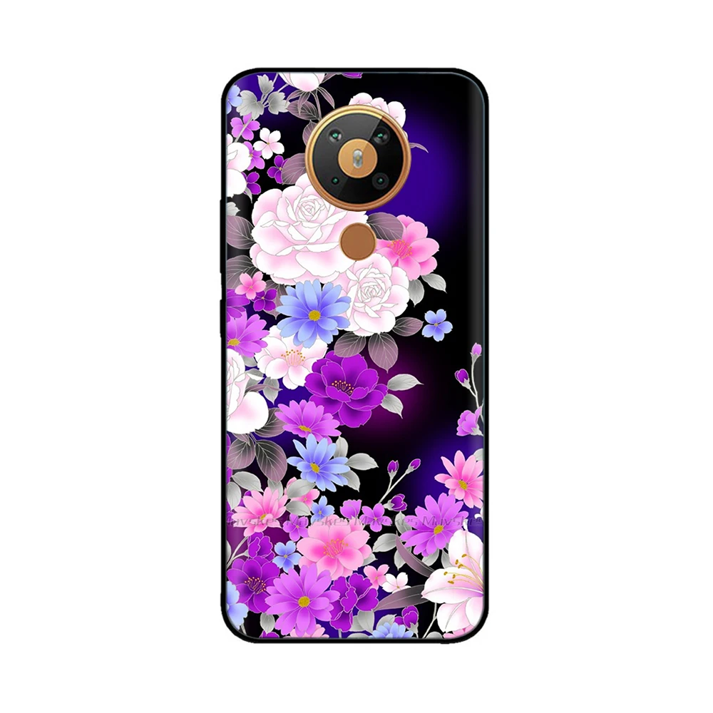 For Nokia 5.3 Silicone Case Soft Tpu Back Cover for Nokia 5.3 3.4 Bumper Printed Silicon Case for Nokia3.4 Nokia5.3 Phone flower