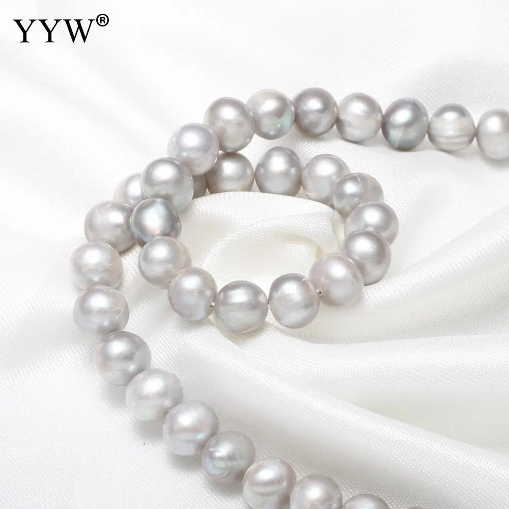 AA Natural Potato Shape Freshwater Pearl Beads For Jewelry Making Diy Bracelet Necklace 8-9mm Gray Cultured Pearls 14.6\