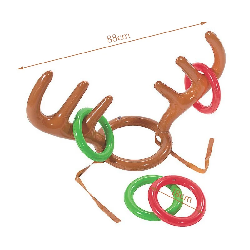 Christmas Game Inflatable Reindeer Antler Hat Ring Toss Navidad Natal Christmas Gift for Kids New Year Gift Xmas Decor Noel 2023