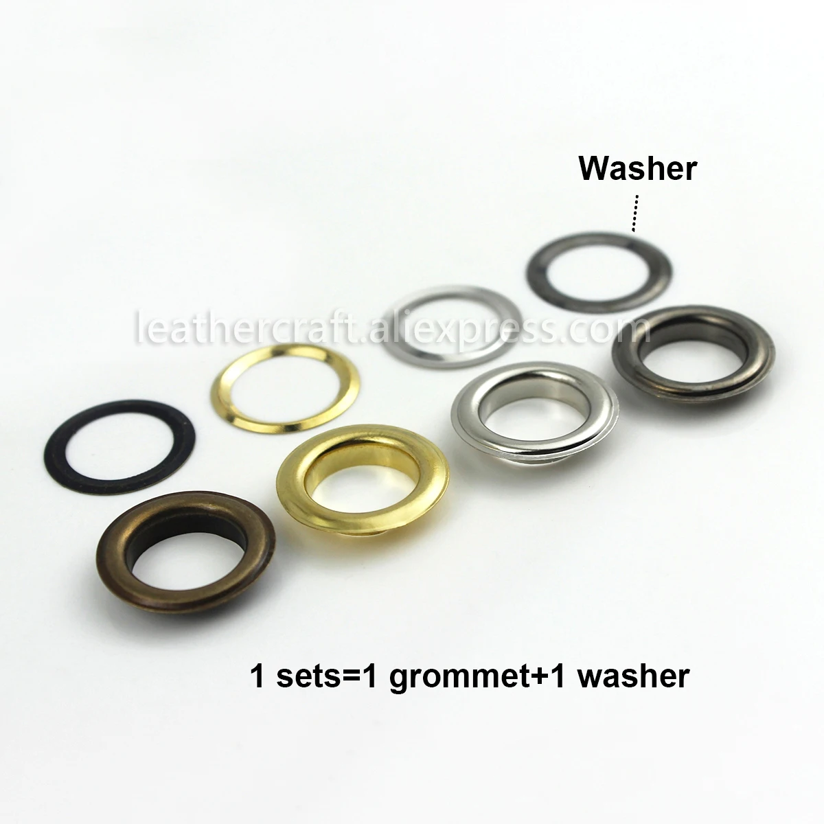 100sets 14mm Brass Eyelet with Washer 1200# Leather Craft Repair Grommet Round Eye Rings For Shoes Bag Clothing Leather Belt Hat