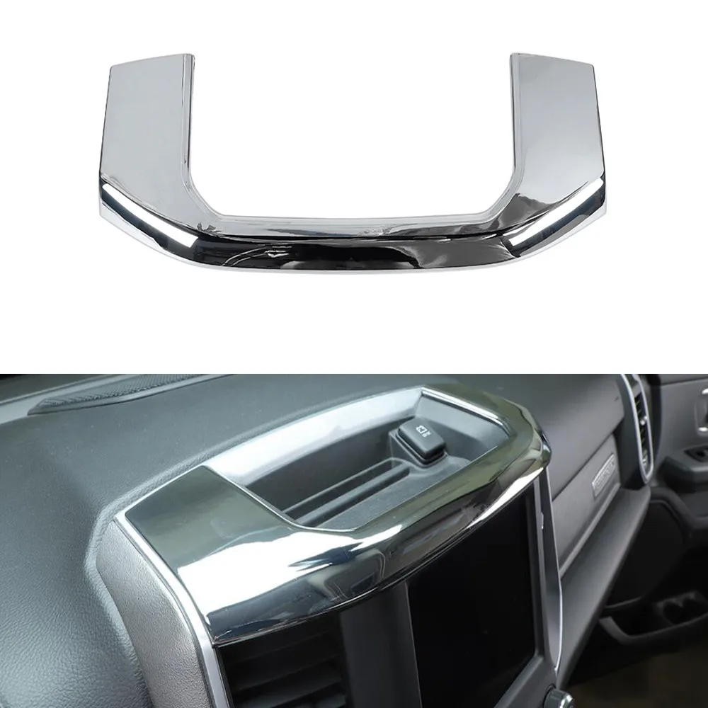 

New ABS Car Trim For Dodge Ram 2018 Up Dashboard Central Console Storage Holder Decoration Strips Styling