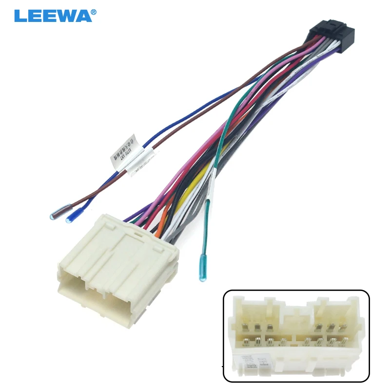 LEEWA Car Audio DVD 16PIN Android Power Cable Adapter For Dongfeng Fengxing Lingzhi M3/M5 Power Wiring Harness #CA6381