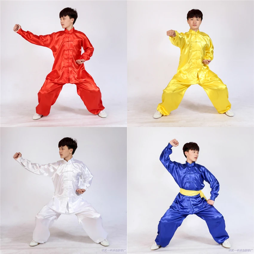 8Color Chinese Kung Fu Clothes for Boys Traditional Tai Chi Wushu Uniform Kids Stage Performance Clothing Pant Set 100-160CM