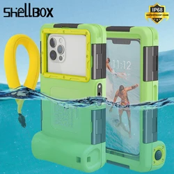 Shellbox Professional Diving Case for iPhone 13 12 Pro Max Waterproof Case 15M Swimming Phone Cover for iPhone X XR XS Max 8 7