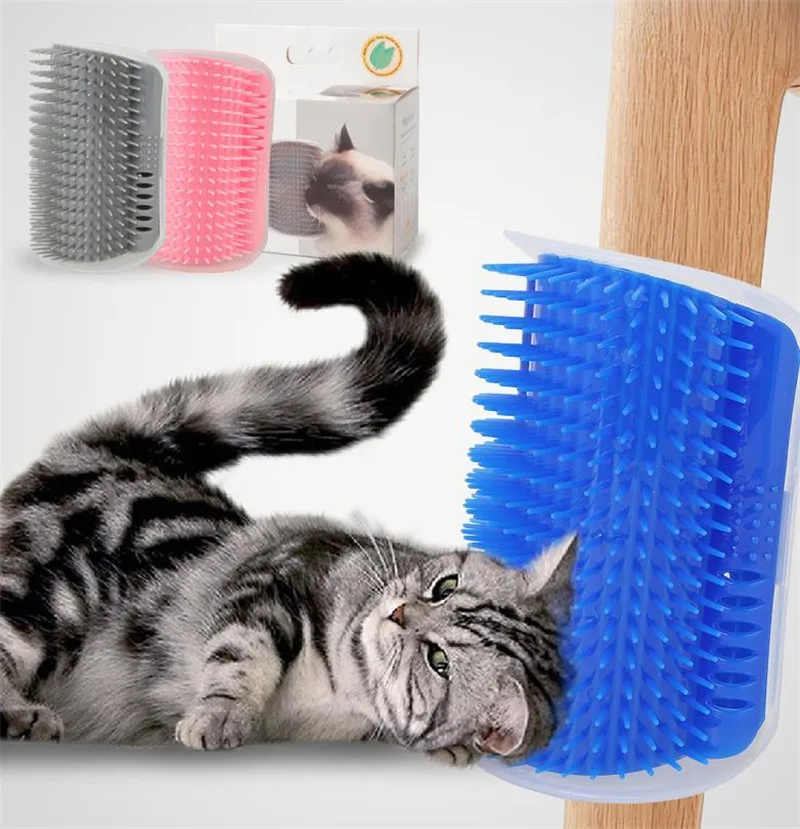 

1pc Corner Cats Scratching Rubbing Brush Removable Pet Hair Combs Shedding Trimming Massage Comb Pet Grooming Cleaning Products