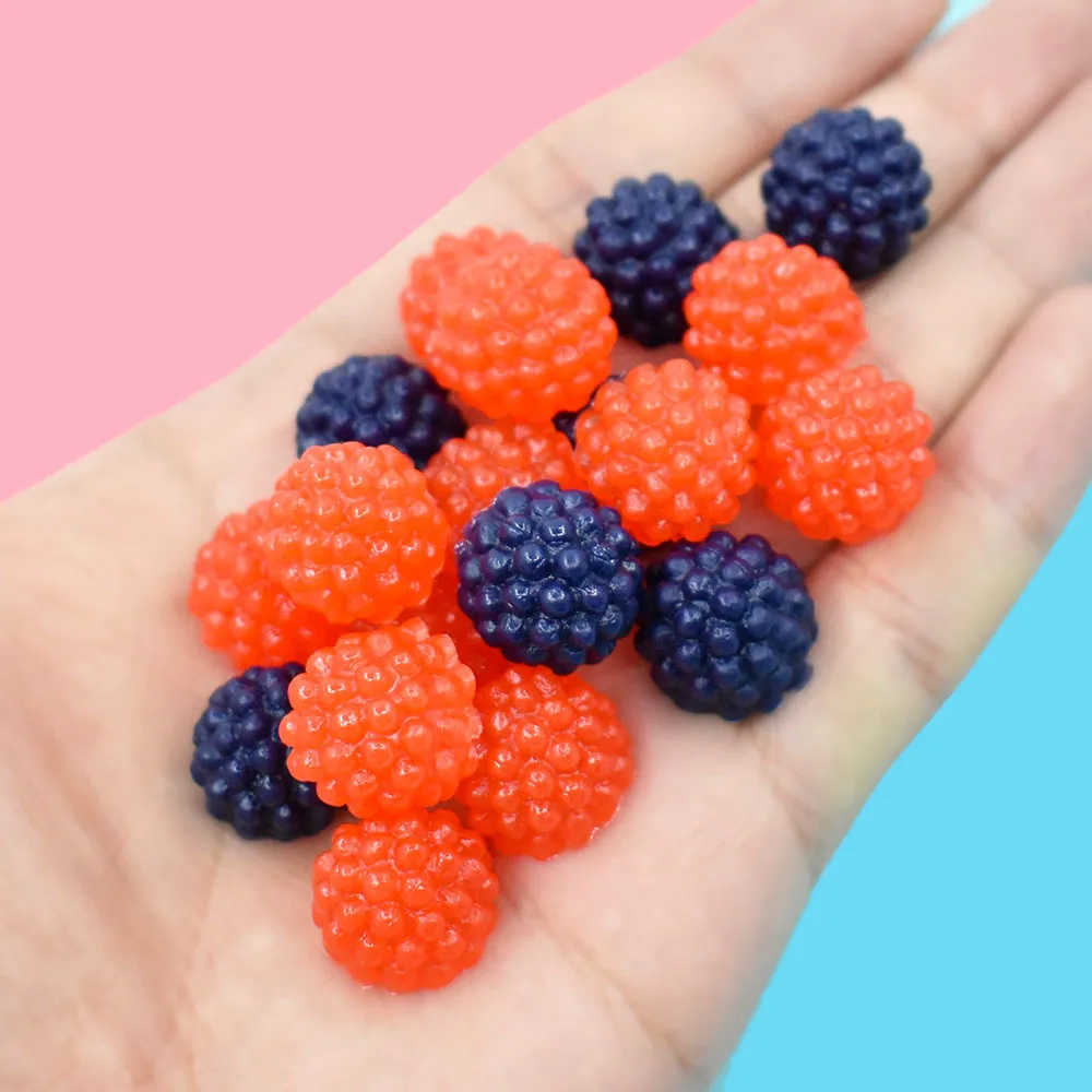 10pcs 11*15mm Simulation Raspberry Mini Resin Flatback Fruit Dollhouse Miniature Food Scene Model DIY Doll House Accessories