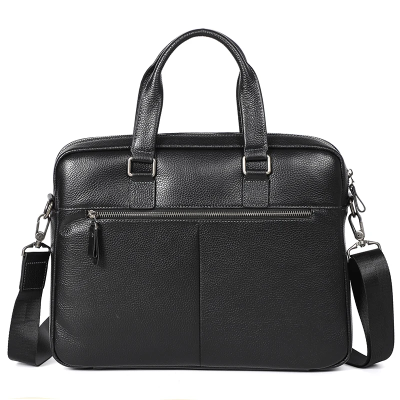 Nesitu Promotion A4 Black Blue Coffee Genuine Leather Office Men\'s Briefcase Portfolio Business Shoulder Messenger Bags M255605