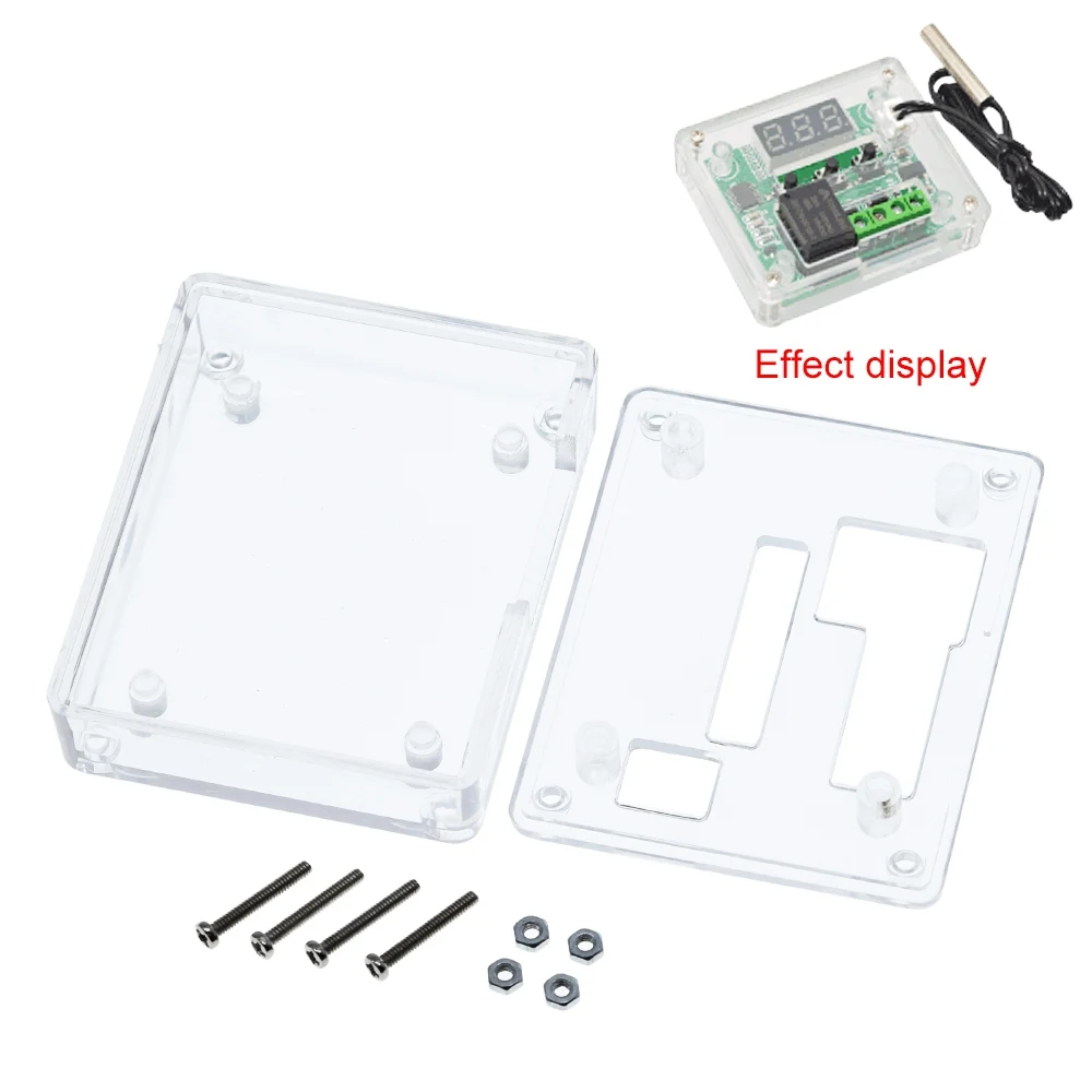 1/3 Stück W1209 DC12V Kühlthermostat Temperaturregler Schalter Temperaturregler Acrylgehäuse transparente Box – Detail 4