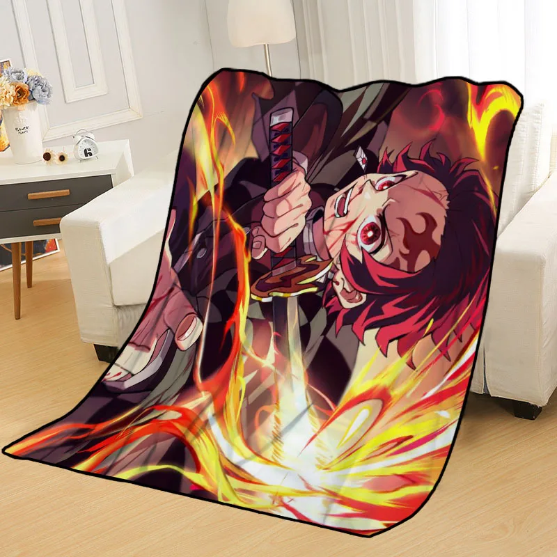 Kamado Tanjirou Blankets Printing Soft Blanket Throw On Home/Sofa/Bedding Portable Adult Travel Cover Blanket