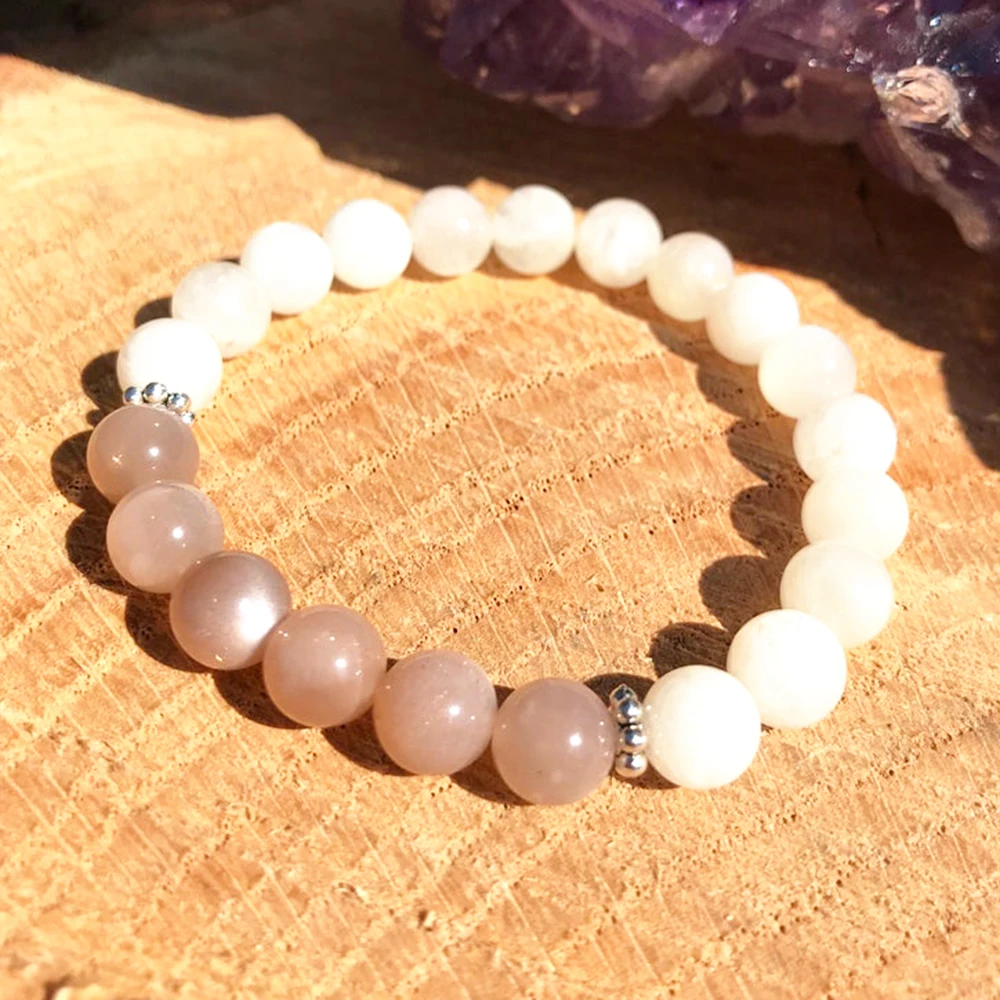 Wholesale Genuine AA Sunstone Moonstone Bracelet Divine Feminine Energy Bracelet New Design Gemstone Bracelet