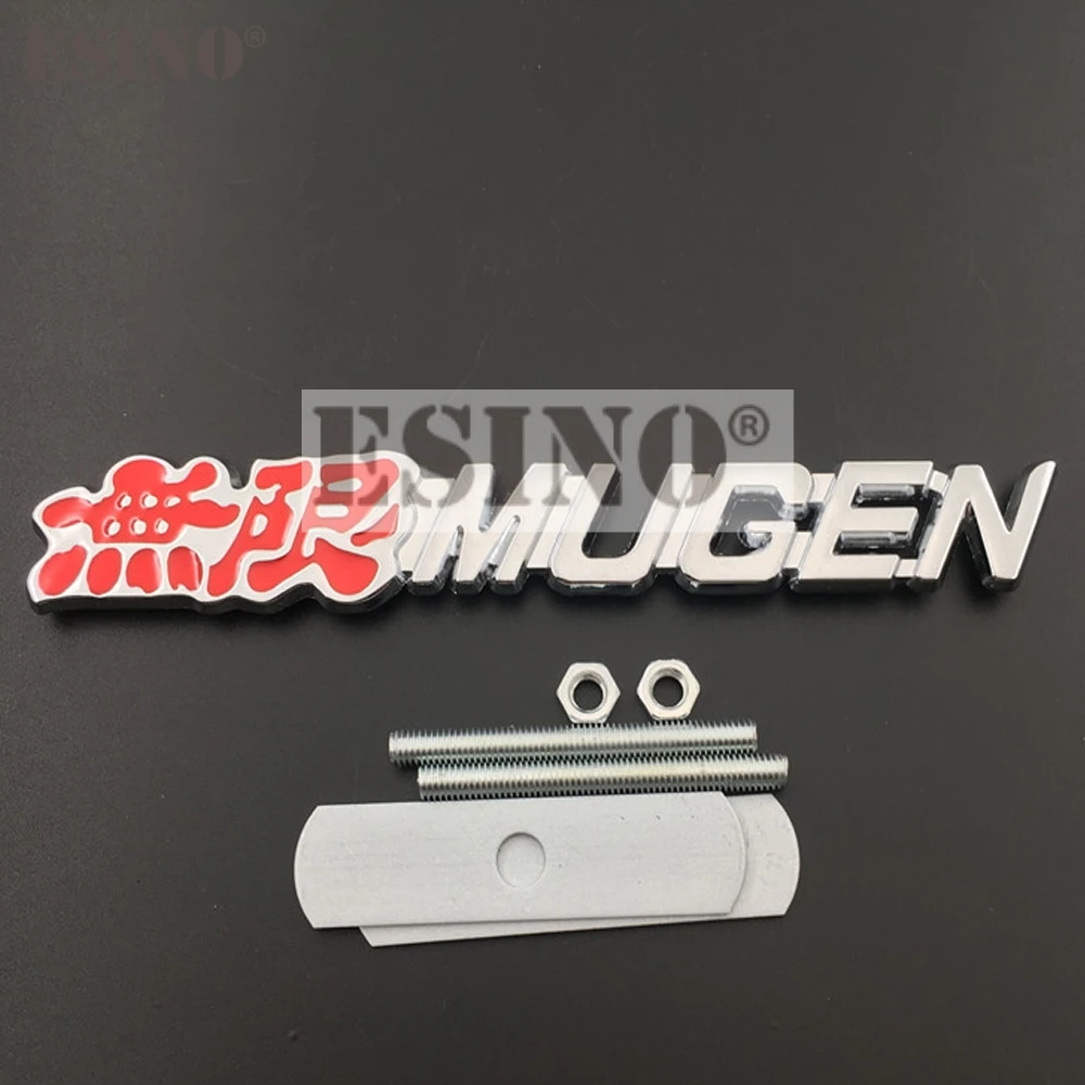 Car Styling 3D Metal Chrome Zinc Alloy Emblem Car Grill Badge Emblem Auto Accessory for Honda Mugen Power