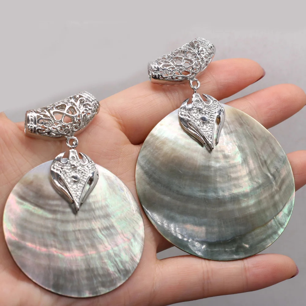 Natural Black Mother of Pearl Shell Charms Ethnic Boho Seashell Pendant for Women DIY Necklace Jewelry Making Supplies Gift