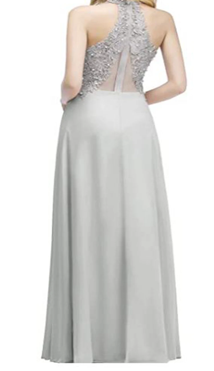 Plus Size V-neck Floral Lace Beaded Slim Bridesmaid Dress Formal Dress Elegant Delicate Evening Dress