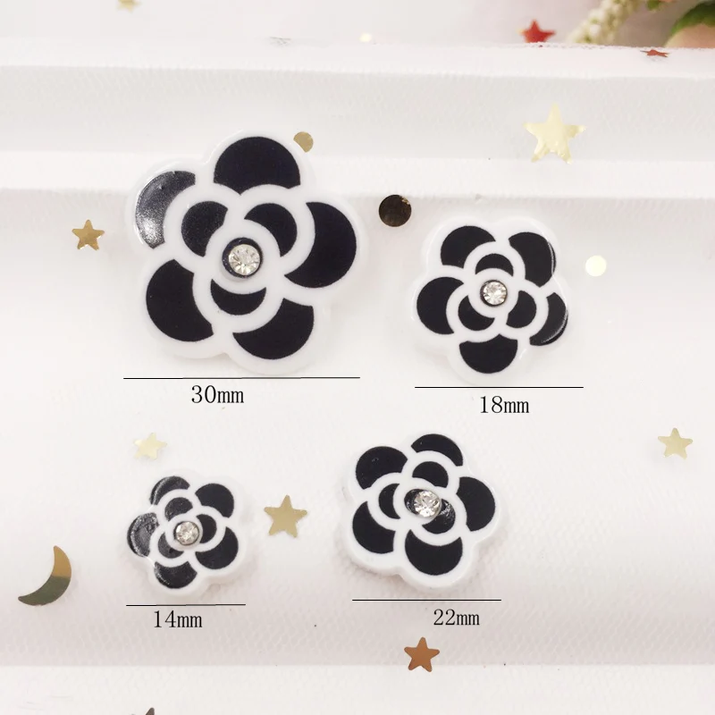 14/18/22/30mm Beautiful Flower Flat Back Acrylic Sheet Miniature Pattern Rhinestone Applique DIY Wedding Decor Embellishment G06