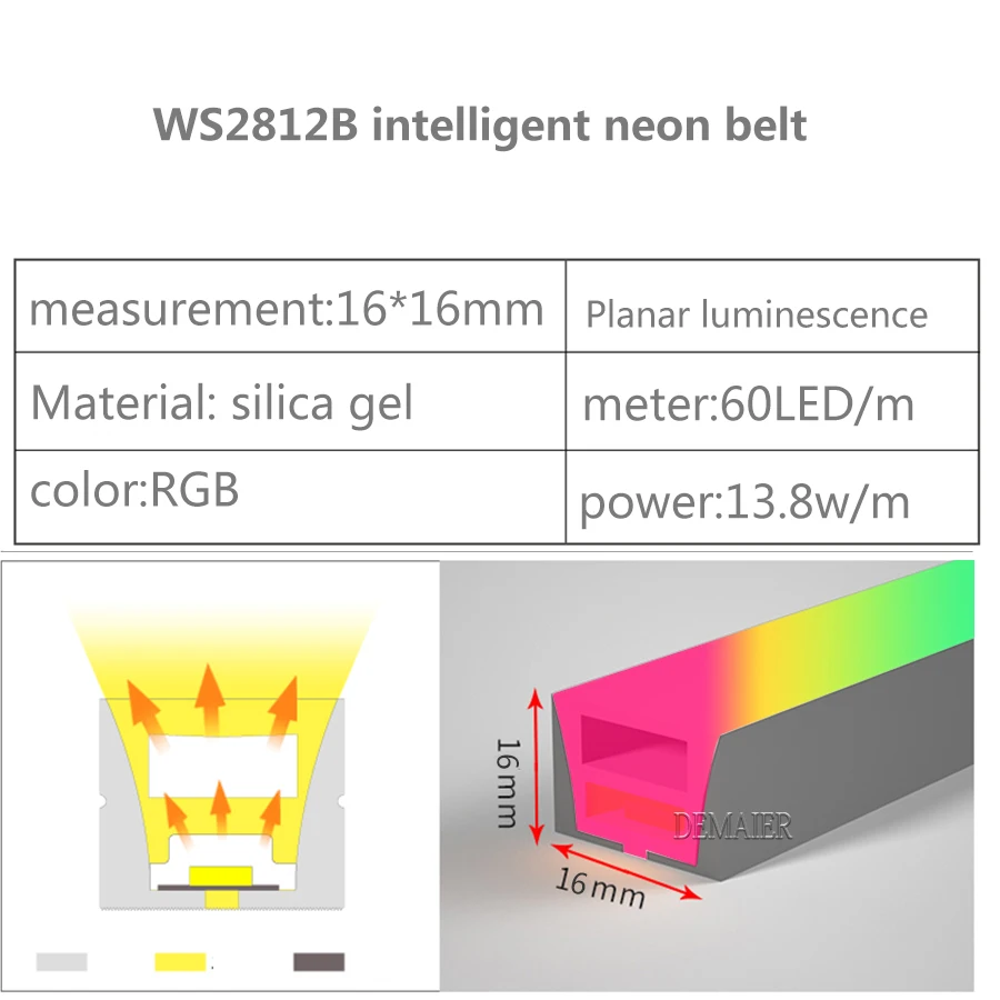 Imagem -06 - Sílica Gel Flexível Led Neon Lichter Usb Ws2812b Decoração para Casa Faça Você Mesmo Pixel Leds Inteligente Rgb Ws2812ic Ip67 dc 5v 1m 2m 3m