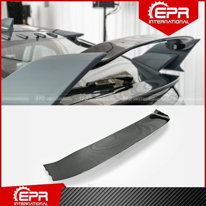 

For FK8 VRSAR1 Style Carbon Fiber Rear Wing Flap Trim Glossy Carbon Trunk Wing Blade For Civic Type R FK8 2017+ Racing Part