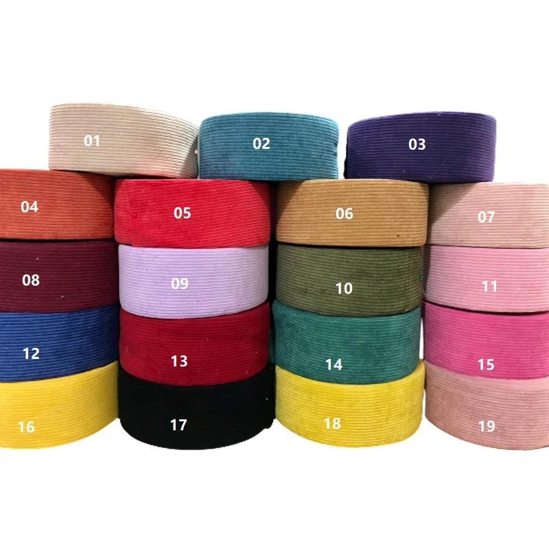 

19colors available 75mm liston Velvet Corduroy fabric ribbon