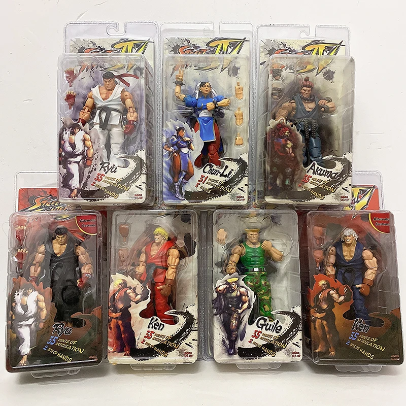 NECA Ryu Figure Ken Akuma Chun Li Hoshi Gouki Guile Action Figure Hot Game Collection Model Toy