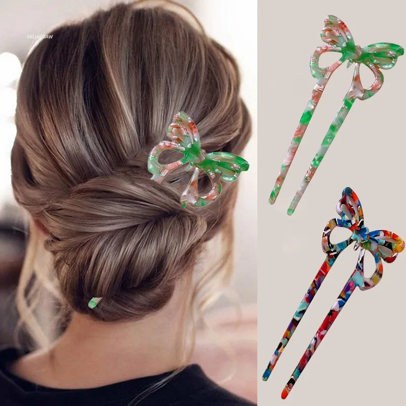 Fashion Hair Clip Women Hair Sticks Colorful Butterfly Shape Hairpin Girls Hair Accessories Hair Clips Hair Sticks Headwear New