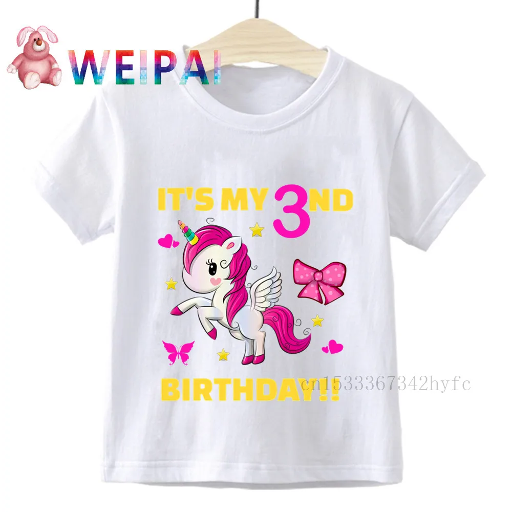 Kids Is My 1 2 3 4 5 compleanno unicorno compleanno numero T Shirt bambini 1-9 T-Shirt BoyGirl Gift Tshirt Present Family Outfit